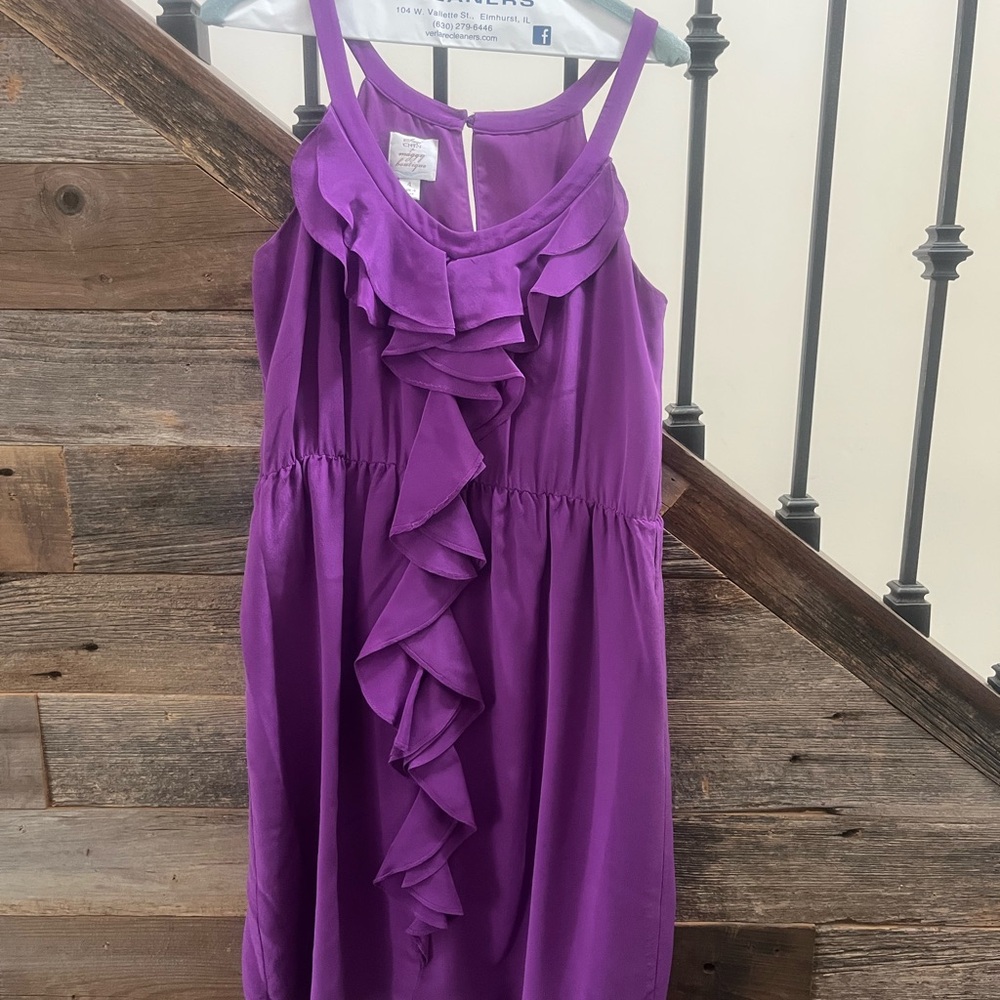 Suzi Chin Purple Ruffled Sundress for Wedding Guest